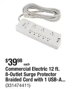The Home Depot Commercial Electric 8-outlet surge protector offer