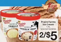 Hays Supermarket Prairie Farms Ice Cream offer