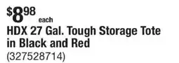 The Home Depot Hdx 27 Gal. Tough Storage Tote offer