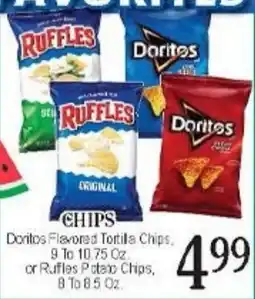 Lunardis Doritos Flavored Tortilla Chips or Ruffles Potato Chips offer