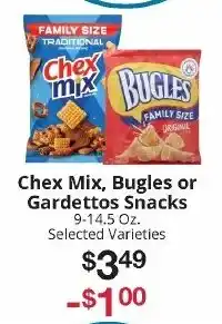 Hays Supermarket Chex Mix, Bugles or Gardeetto Snacks offer