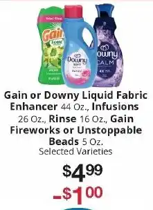 Hays Supermarket Gain or Downy Liquid Fabric Enhancer offer
