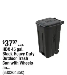 The Home Depot Hdx 45 gal. black heavy duty outdoor trash can with wheels offer