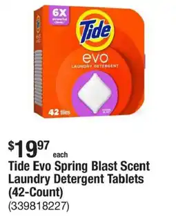 The Home Depot Tide Evo Spring Blast Scent Laundry Detergent Tablets offer