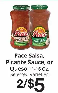 Hays Supermarket Pace Salsa Picante Sauce or Queso offer