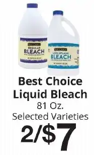 Hays Supermarket Best Choice Liquid Bleach offer