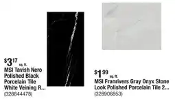 The Home Depot Msi tavish nero polished black porcelain tile white veining r... offer