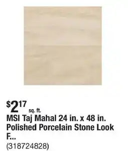 The Home Depot MSI taj mahal 24 in. x 48 in. polished porcelain stone look offer