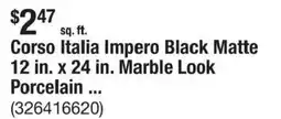 The Home Depot Corso italia impero black matte porcelain offer