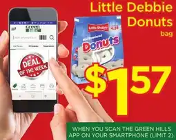 Green Hills Grocery Little Debbie Donuts bag offer