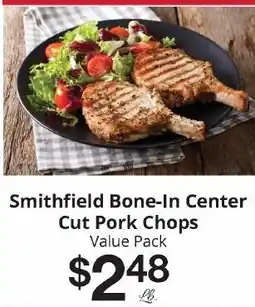 Hays Supermarket Smithfield bone-in center cut pork chops offer