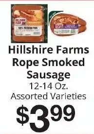 Hays Supermarket Hillshire Farms Rope Smoked Sausage offer