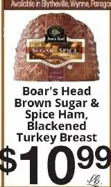Hays Supermarket Boar's Head Brown Sugar & Spice Ham, Blackened Turkey Breast offer