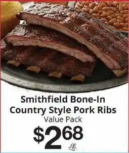 Hays Supermarket Smithfield bone-in country style pork ribs offer
