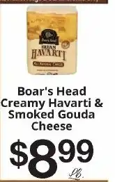 Hays Supermarket Boar's Head Creamy Havarti & Smoked Gouda Cheese offer