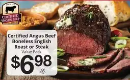 Hays Supermarket Certified Angus Beef Boneless English Roast or Steak offer