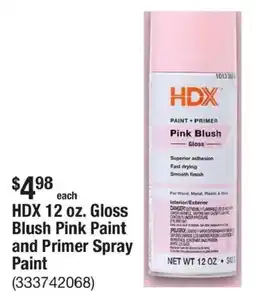The Home Depot Hdx blush pink paint and primer spray paint offer