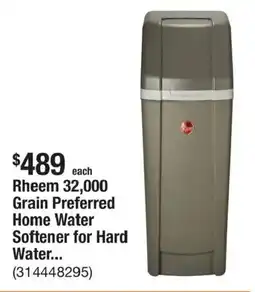 The Home Depot Rheem 32,000 Grain Preferred Home Water Softener for Hard Water... offer
