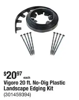 The Home Depot Vigoro 20 ft. No-Dig Plastic Landscape Edging Kit offer