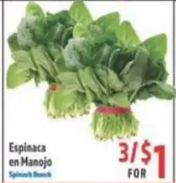 La Bonita Supermarkets Spinach Bunch offer