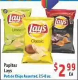 La Bonita Supermarkets Papitas Lays Potato Chips Assorted offer