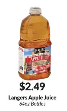 Woodman's Langers apple juice offer