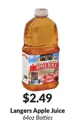 Woodman's Langers apple juice offer