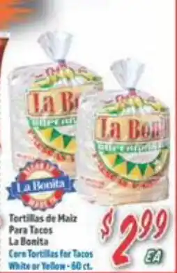 La Bonita Supermarkets La Bonita corn tortillas for tacos offer