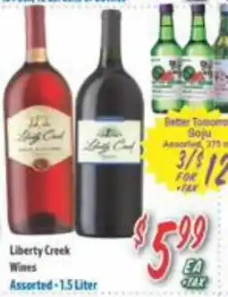 La Bonita Supermarkets Liberty Creek Wines offer