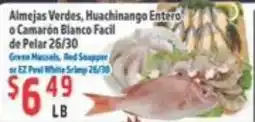 La Bonita Supermarkets Green Mussels, Red Snapper or EZ Peel White Shrimp offer