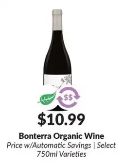 Woodman's Bonterra Organic Wine offer