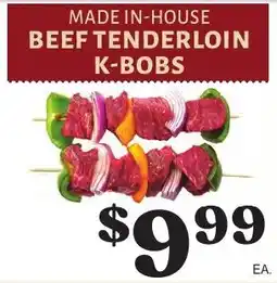 Harter House Beef Tenderloin K-Bobs offer