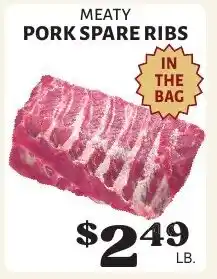 Harter House Meaty pork spare ribs offer