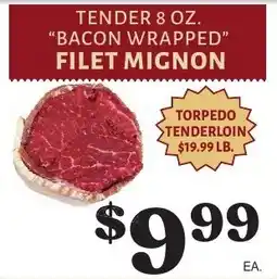 Harter House Tender 8 Oz. Bacon Wrapped Filet Mignon offer