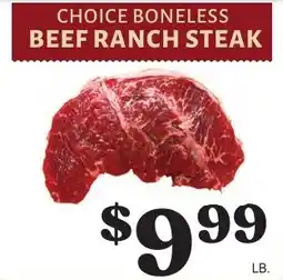 Harter House Choice boneless beef ranch steak offer