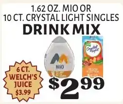 Harter House Mio or crystal light singles drink mix offer