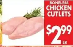 Associated Boneless chicken cutlets offer