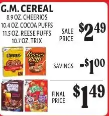 Harter House G.M. Cereal offer