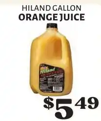 Harter House Hiland gallon orange juice offer