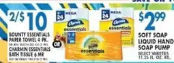 Associated Bounty essentials paper towel 4 pk or charmin essentials bath tissue 6 mr offer