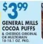 Associated General Mills Cocoa Puffs & Cheerios Original or Multigrain offer