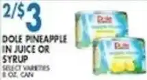 Associated Dole pineapple in juice or syrup offer