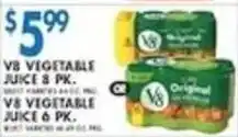 Associated V8 vegetable juice offer