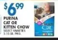 Associated Purina cat or kitten chow offer
