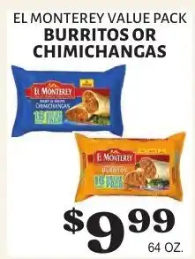 Harter House El Monterey burritos or chimichangas offer