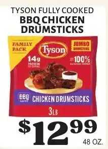 Harter House Tyson fully cooked bbq chicken drumsticks offer