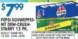 Associated Pepsi-Schweppes-Mt Dew-crush-starry 12 pk offer