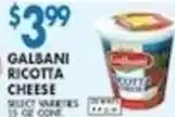 Associated Galbani ricotta cheese offer