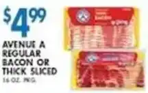 Associated Avenue A Regular Bacon or Thick Sliced offer