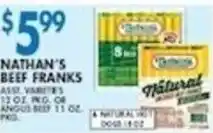 Associated Nathan's beef franks offer